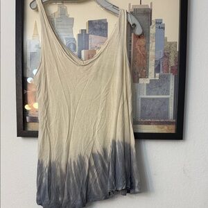 We The Free Cream and Gray Ombre Tank Top